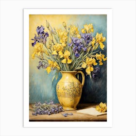 Irises In A Vase Art Print