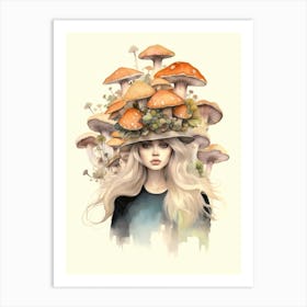 Mushroom Surreal Portrait 3 Art Print