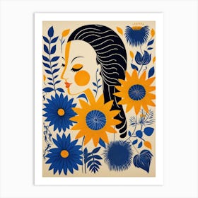 'Sunflower Woman' Art Print