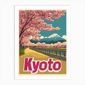 Aihrgdesign A 1970s Inspired Travel Poster For Kyoto 1 Art Print