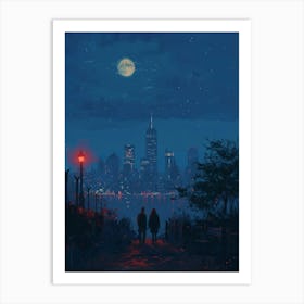 Night In New York City Art Print