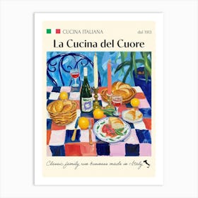 La Cucina Del Cuore Trattoria Italian Poster Food Kitchen Art Print