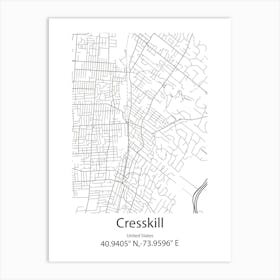 Cresskill,United States Minimalist Map Art Print