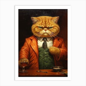 Gangster Cat Exotic Shorthair Cat 5 Art Print