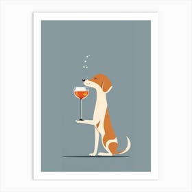 Leonardo Vision Xl Simple Vector Minimalist Dog Drinking A Coc 0 Upscaled Upscaled Art Print