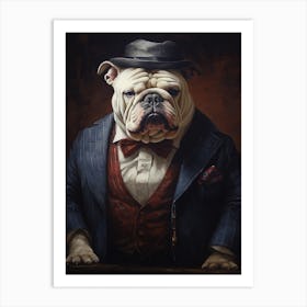 Gangster Dog Bulldog Art Print