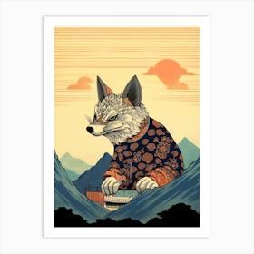 Kit Fox Japanese Illustration 4 Art Print