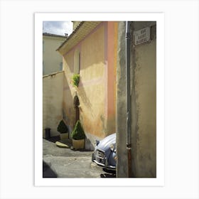 Citroen 2cv In Provence France Yellow Art Print
