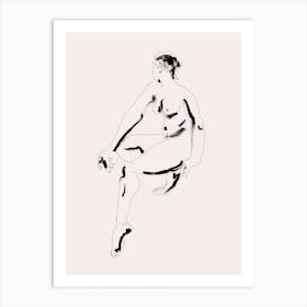 Naked Woman White Art Print
