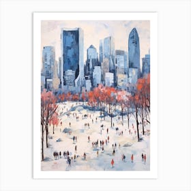 Winter City Park Painting Millennium Park Chicago 1 Art Print