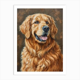 Golden Retriever Acrylic Painting 8 Art Print