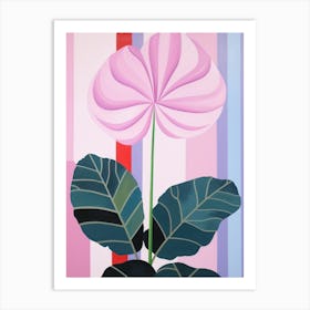 Cyclamen 3 Hilma Af Klint Inspired Pastel Flower Painting Art Print