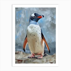 Adlie Penguin Livingston Island Oil Painting 2 Art Print