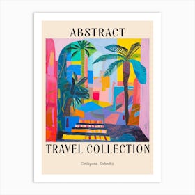 Abstract Travel Collection Poster Cartagena Colombia 3 Art Print