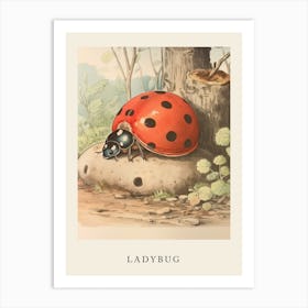 Beatrix Potter Inspired  Animal Watercolour Ladybug 2 Art Print