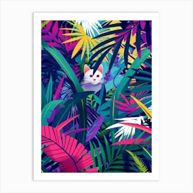 Tropical Cat In The Jungle Art Print