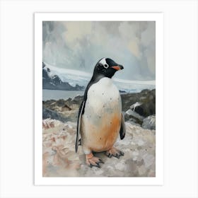 Adlie Penguin Deception Island Oil Painting 2 Art Print