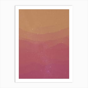 Minimal art abstract watercolor painting of evening sky light waves Art Print