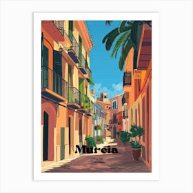 Murcia Spain Streetview Digital Travel Art Art Print