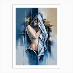 Sexy Naked Woman, Erotic Oil Painting #2 Art Print