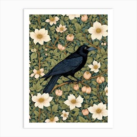 William Morris Inspired Crow Art Print