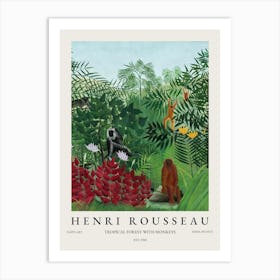 Henri Rousseau Tropical Forest With Monkeys Art Print