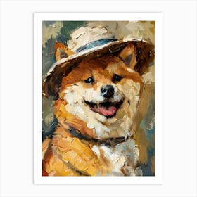 Oil Painting Smiling Shiba Inu 9 Art Print