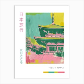 Todai Ji Temple Duotone Silkscreen Poster 2 Art Print