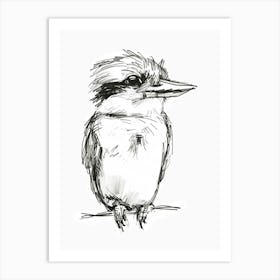 B&W Kookaburra Art Print