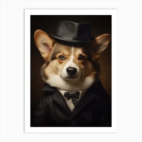 Gangster Dog Pembroke Welsh Corgi 2 Art Print