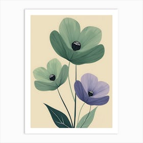 Three Flowers 23 Art Print