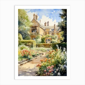 Hidcote Manor Garden Watercolour 1 Art Print