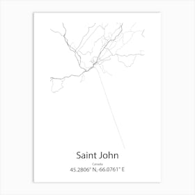 Saint John,Canada Minimalist Map Art Print