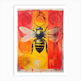Bee Screen Print Inspired  2 Art Print