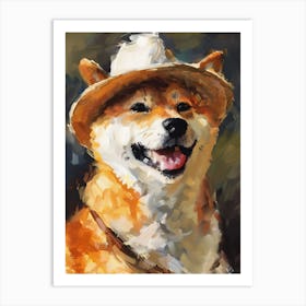 Oil Painting Smiling Shiba Inu 12 Art Print