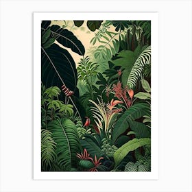 Serene Rainforest 4 Botanicals Art Print