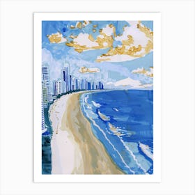 Travel Poster Happy Places Gold Coast 3 Art Print