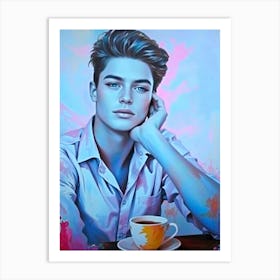 Boy With A Cup Of Tea Art Print