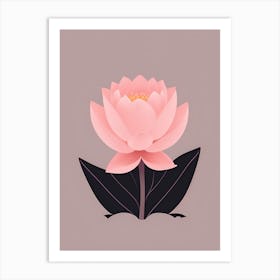 A Pink Lotus In Minimalist Style Vertical Composition 83 Art Print