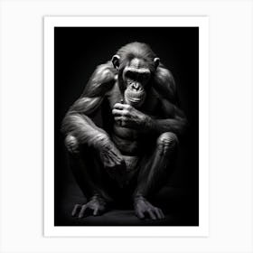 Photorealistic Thinker Monkey 4 Art Print