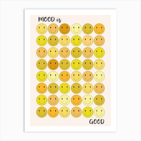 Happy Smiley Face Yellow Mood Art Print