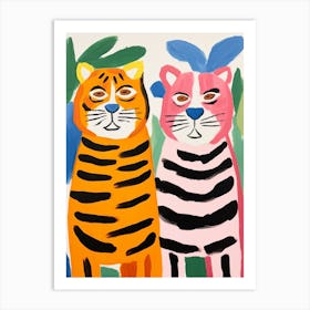 Colourful Kids Animal Art Tiger 2 Art Print
