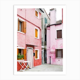 Pink Burano Courtyard Art Print