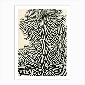 Acropora Muricata Linocut Art Print