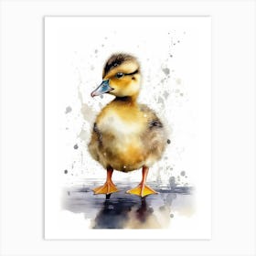 Duckling Watercolor baby Duck Art Print