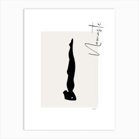 Namaste IV - person, yoga, namaste, silhouette, self love, minimalistic, pastel, boho, spirituality, yoga pose, yogi, mural, illustration, fine art, mindfulness Art Print