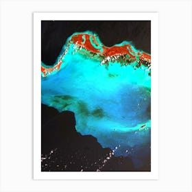 Satellite View Of The Bahamas Art Print