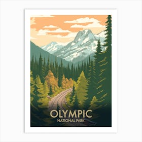 Olympic National Park Vintage Travel Poster 3 Art Print