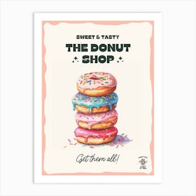 Stack Of Rainbow Donuts The Donut Shop 4 Art Print