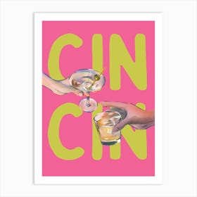 Cin Cin Retro Bar Cart Kitchen Vintage 6 Art Print